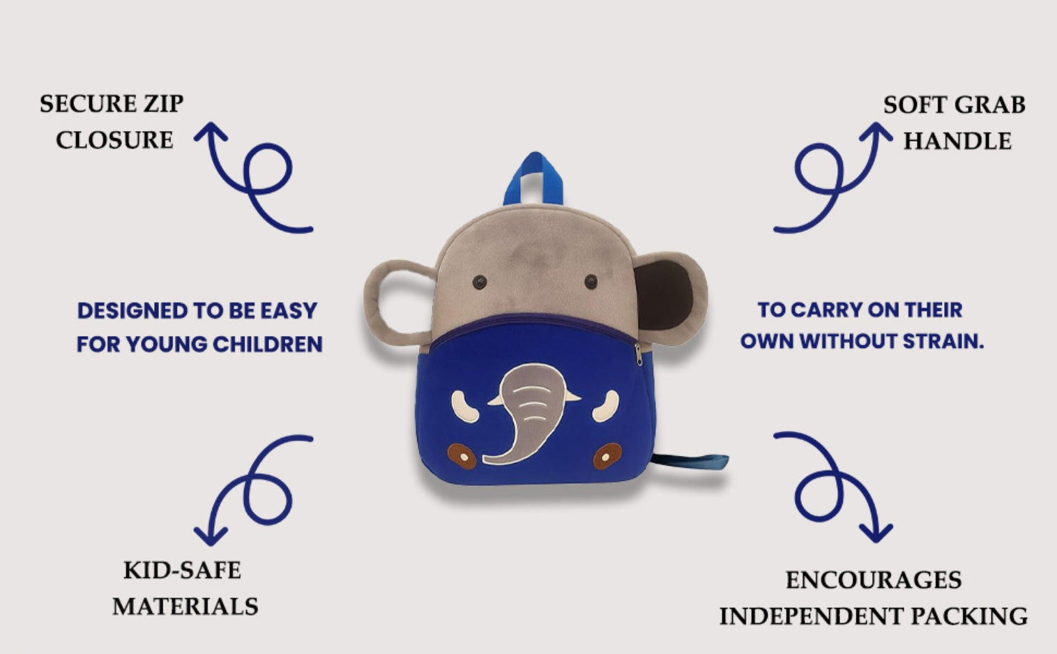 Jumbo Elephant Soft Plush Kids Backpack