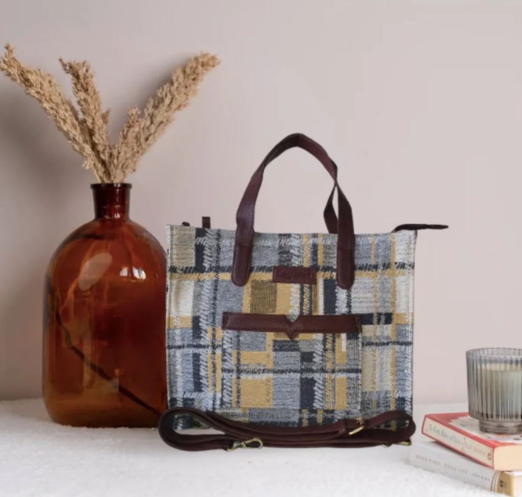 Blue Premium Denim Patterned Hand Bag For Women