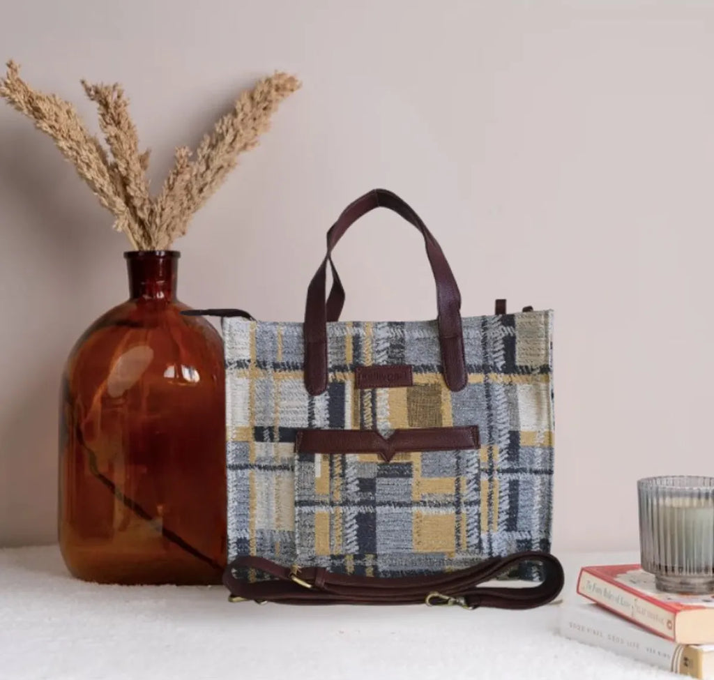 Blue Premium Denim Patterned Hand Bag For Women