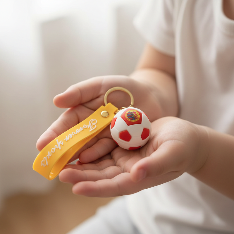 White Football Silicone Keyring Accessories for Kids