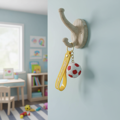 White Football Silicone Keyring Accessories for Kids