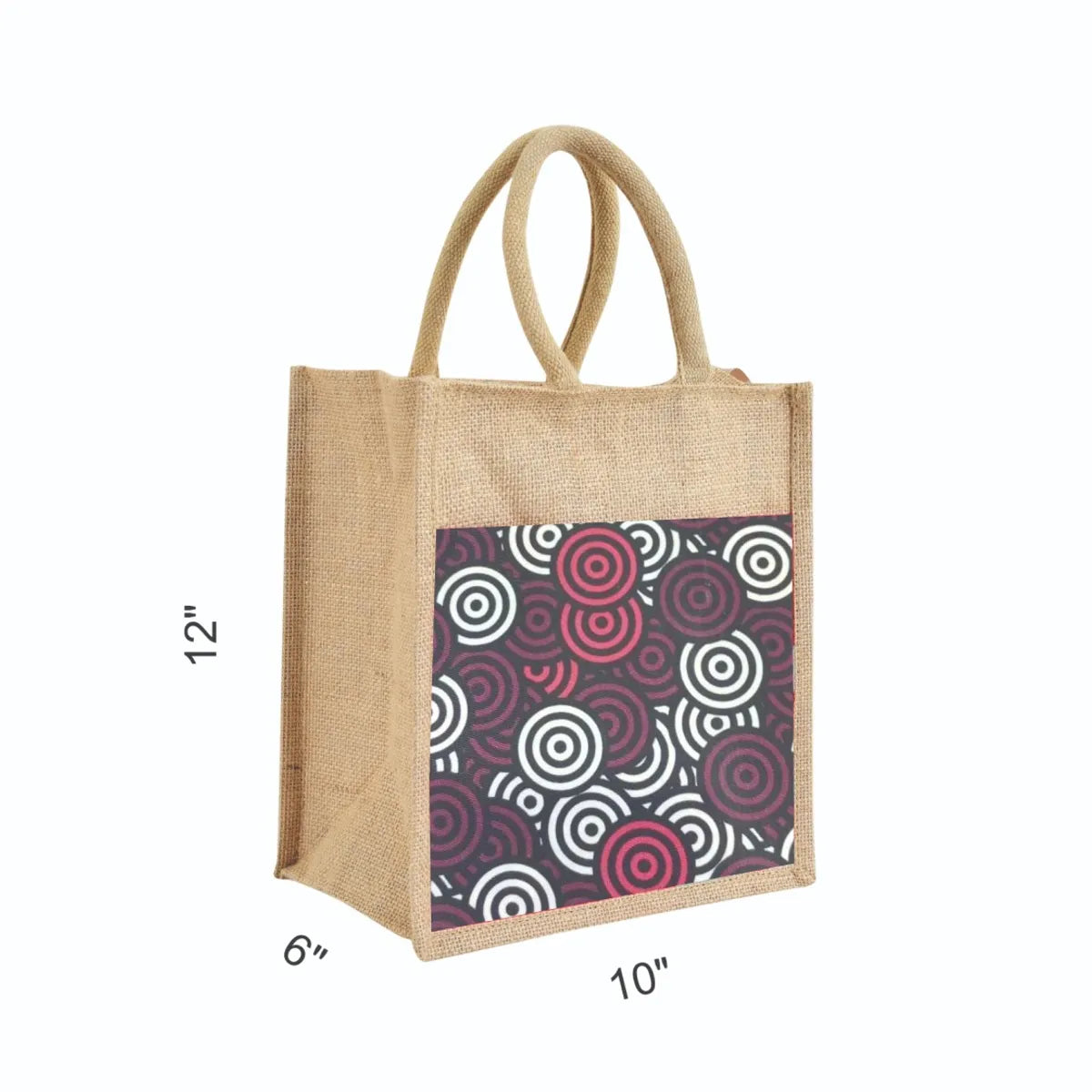 Burgandy Re Usable Jute Shopping Bags