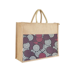 Burgandy Re Usable Jute Shopping Bags