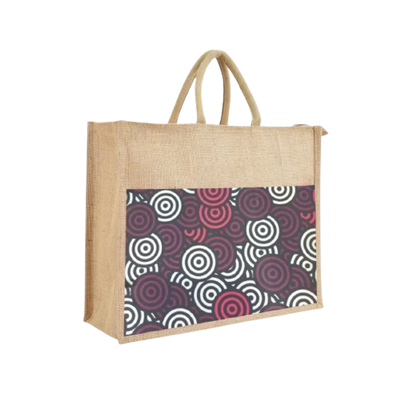 Burgandy Re Usable Jute Shopping Bags