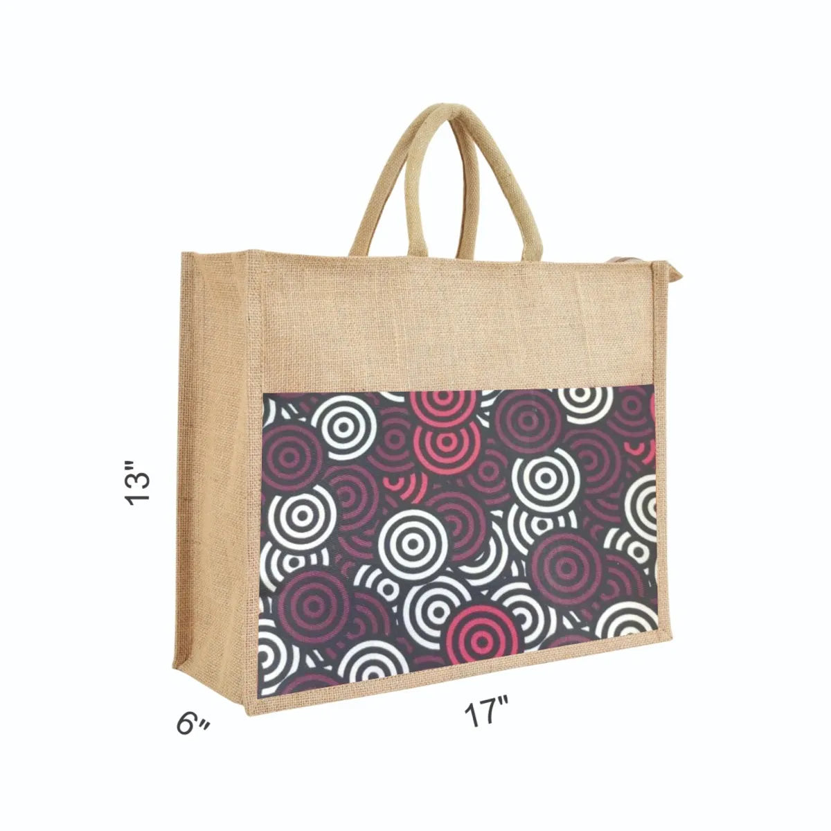 Burgandy Re Usable Jute Shopping Bags