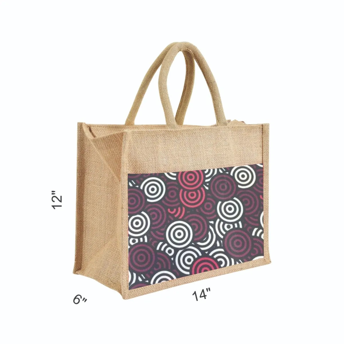 Burgandy Re Usable Jute Shopping Bags