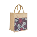 Burgandy Re Usable Jute Shopping Bags