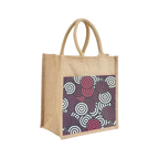 Burgandy Re Usable Jute Shopping Bags