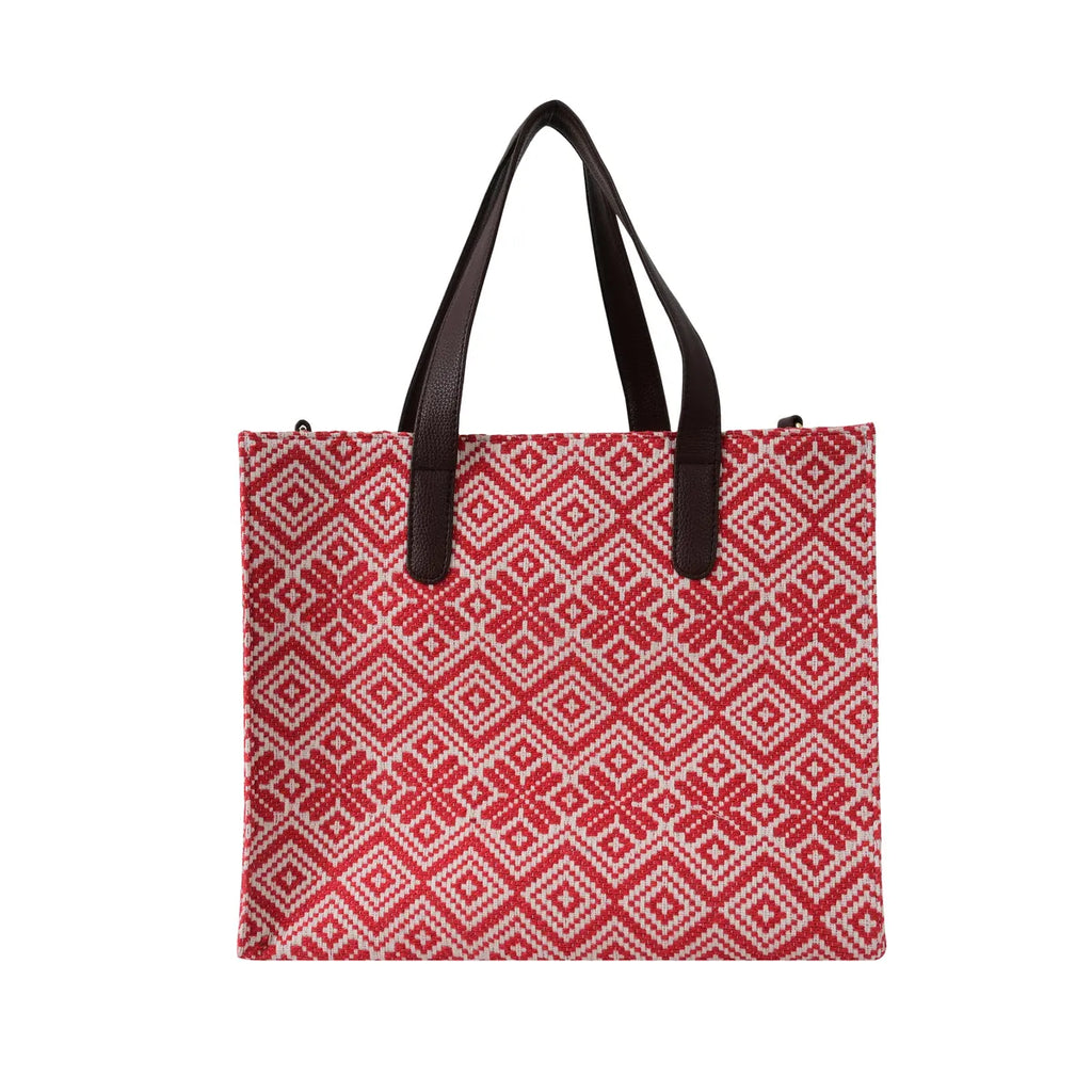 Red Premium Patterned Hand Bag For Women