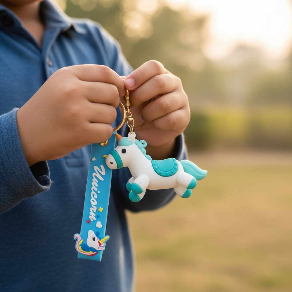 Unicorn Silicone Keyring Accessories for Kids