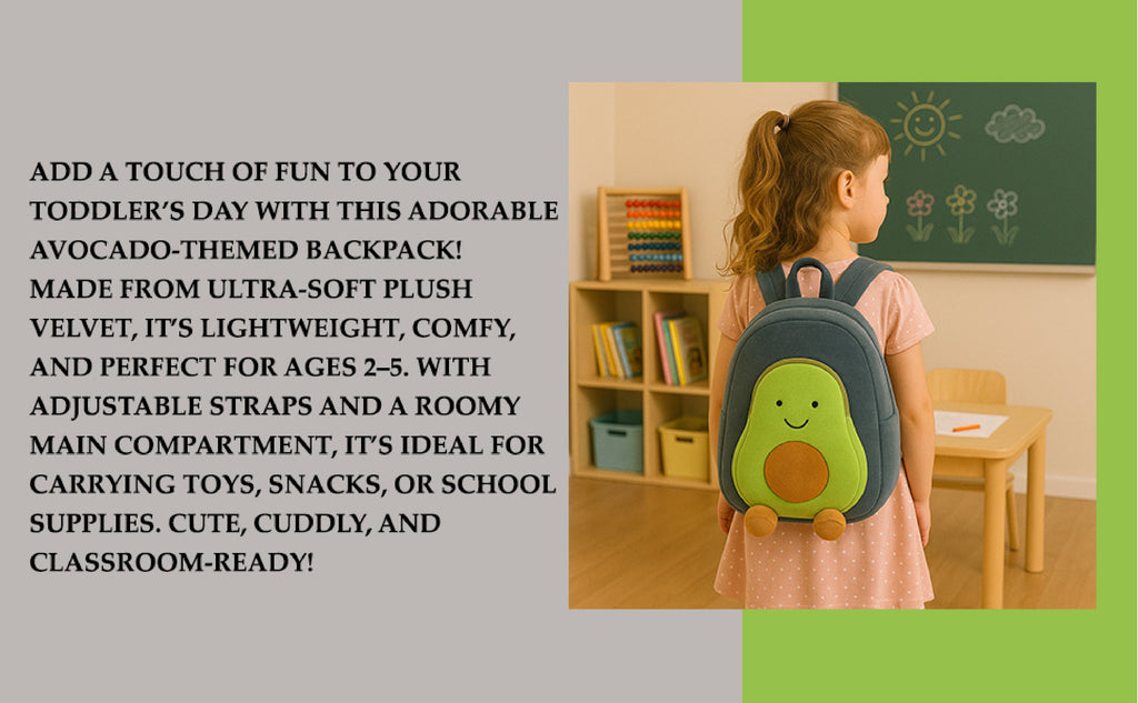 Avacado Soft Plush Kids Backpack