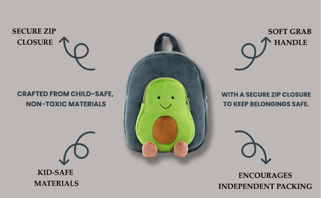 Avacado Soft Plush Kids Backpack