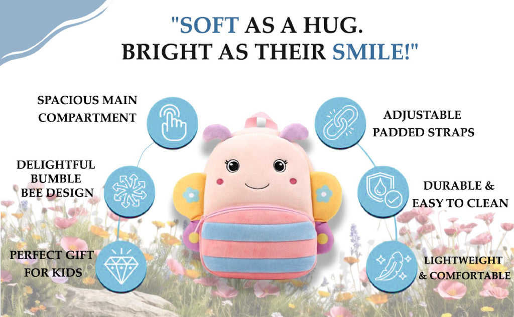 Bumble Bee Soft Plush Kids Backpack
