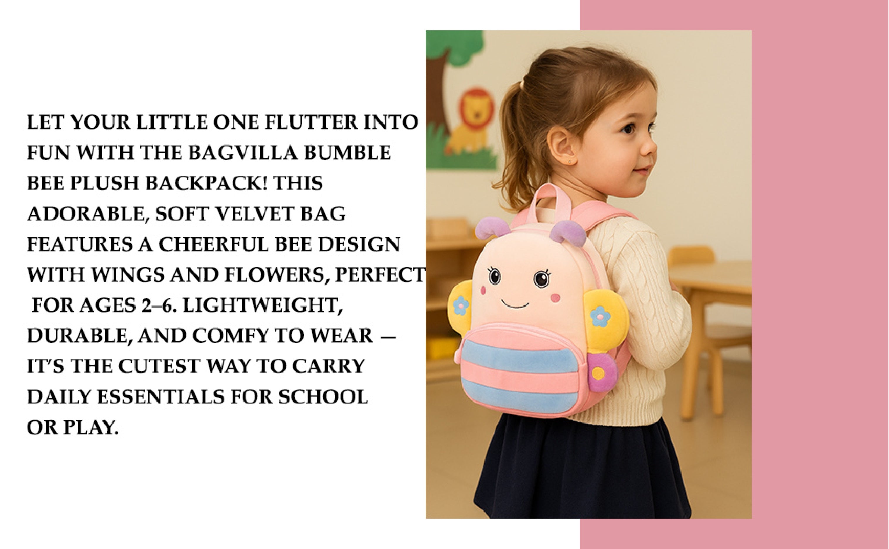 Bumble Bee Soft Plush Kids Backpack