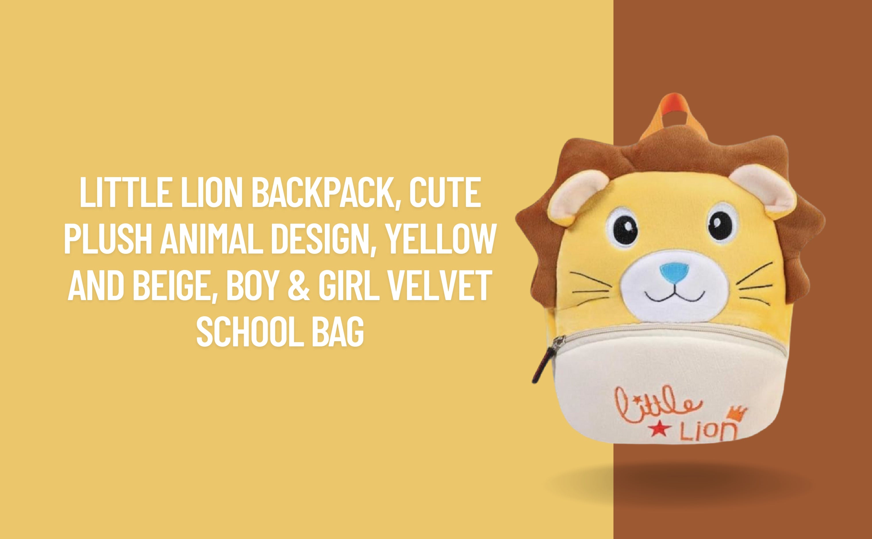 Little Lion Soft Plush Kids Backpack