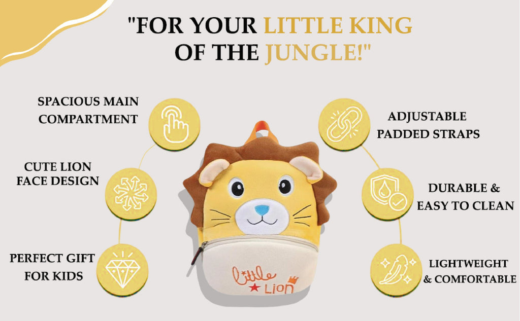 Little Lion Soft Plush Kids Backpack
