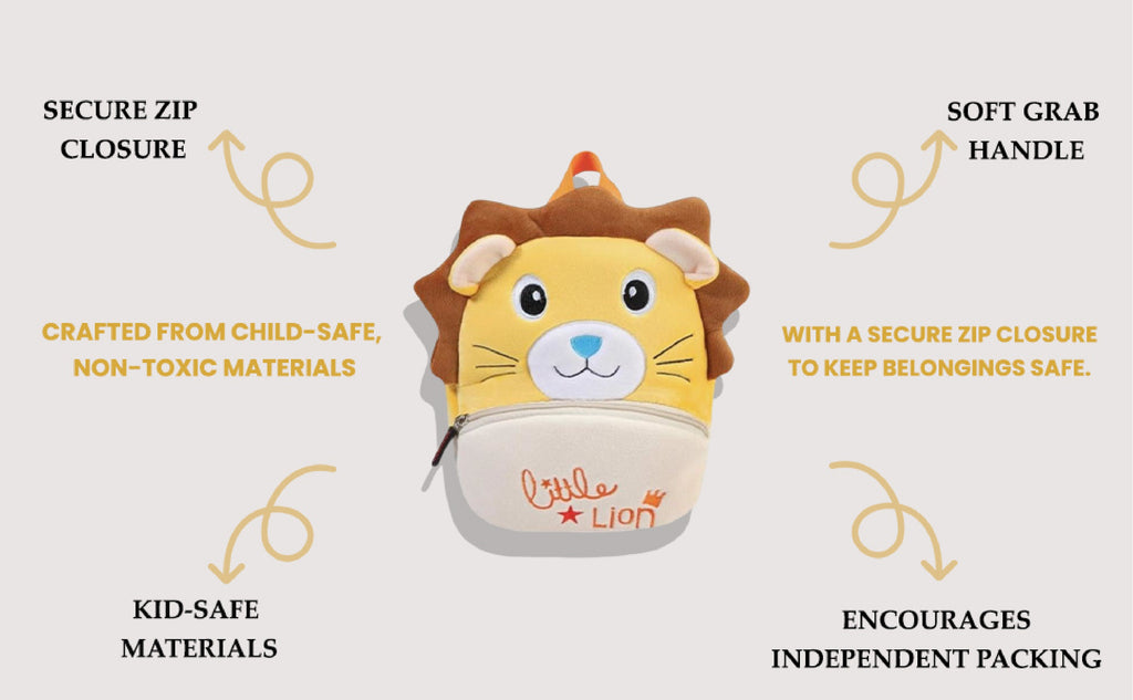 Little Lion Soft Plush Kids Backpack
