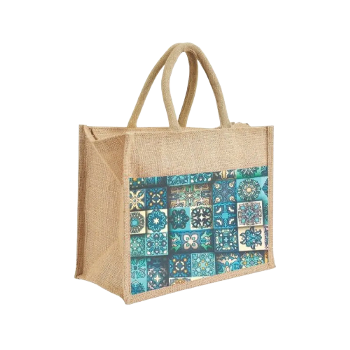 Blue Re Usable Jute Shopping Bags