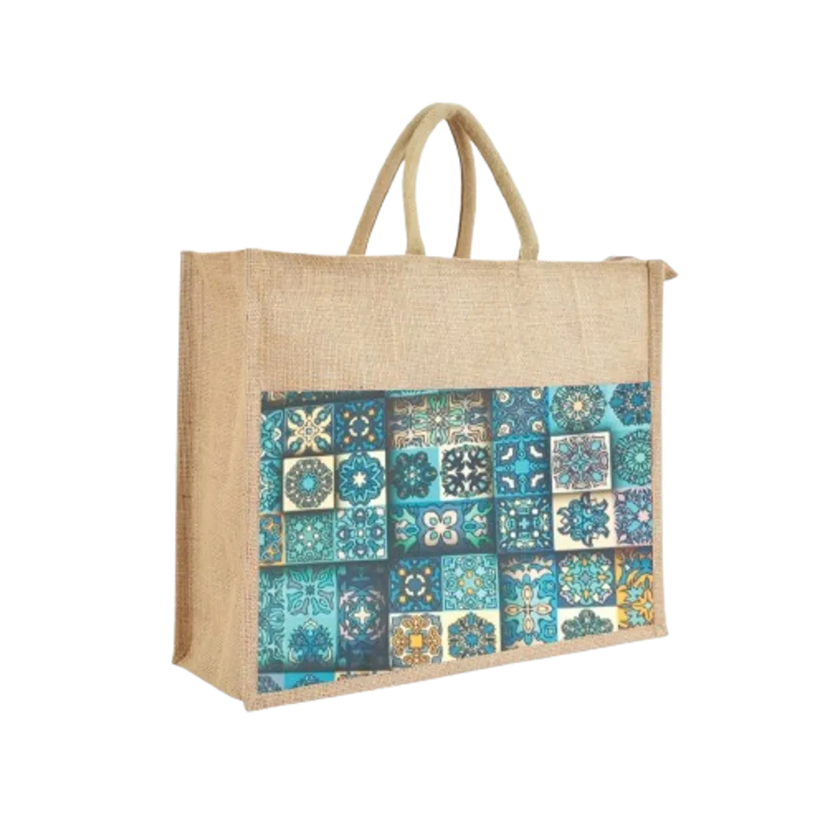 Blue Re Usable Jute Shopping Bags