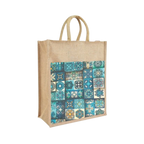 Blue Re Usable Jute Shopping Bags