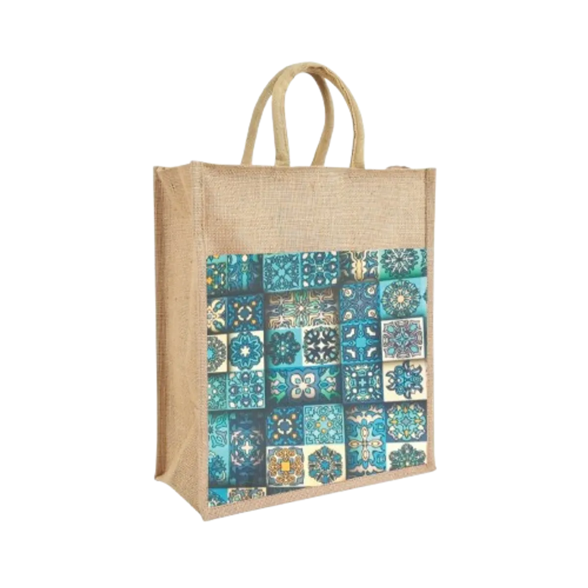 Blue Re Usable Jute Shopping Bags