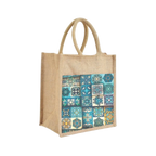 Blue Re Usable Jute Shopping Bags