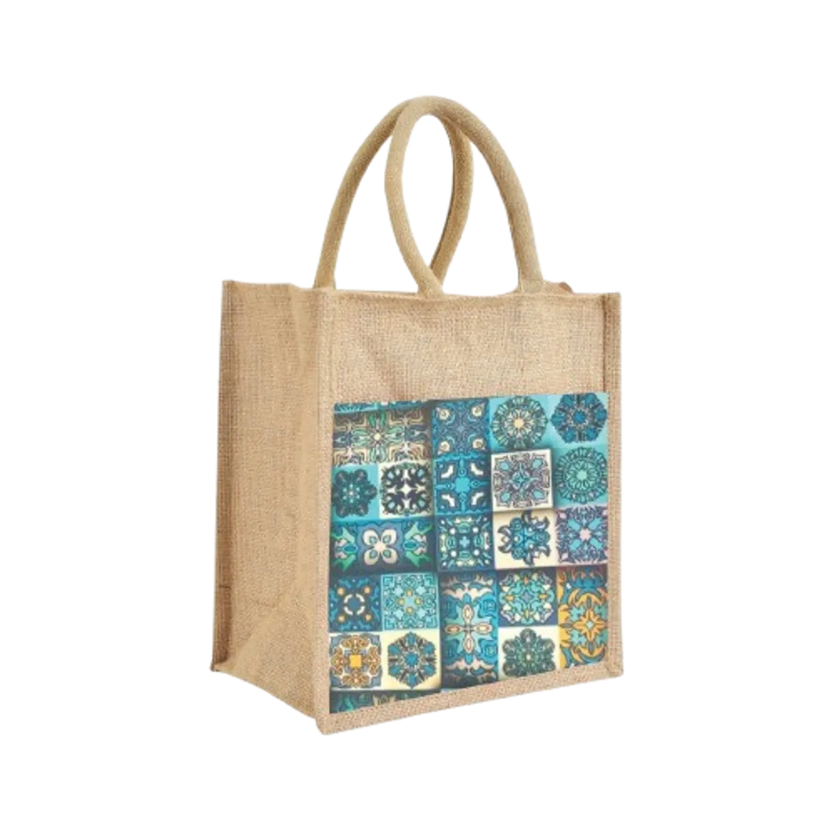 Blue Re Usable Jute Shopping Bags