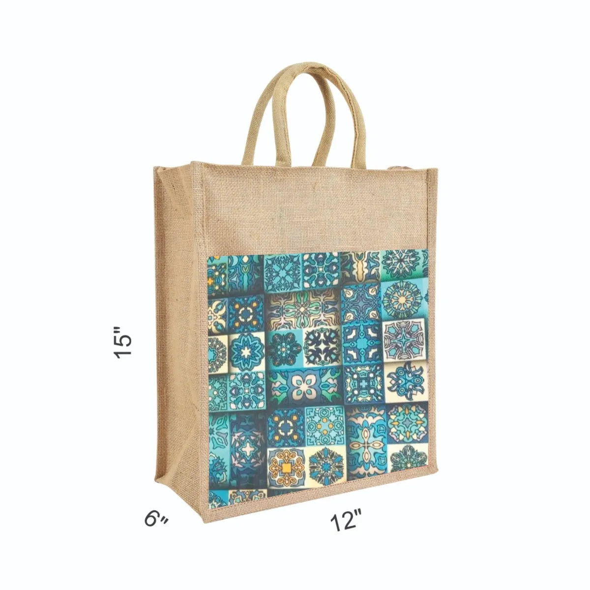 Blue Re Usable Jute Shopping Bags