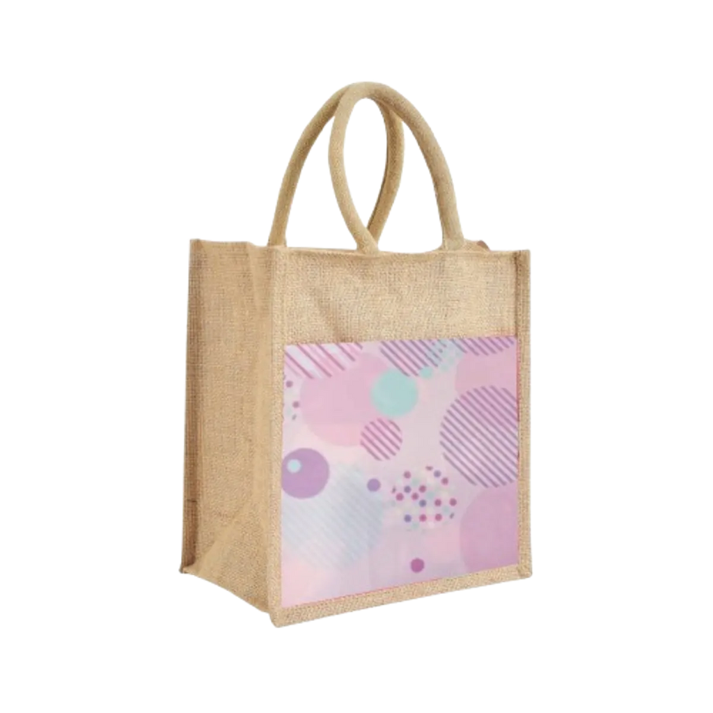 Pink Re Usable Jute Shopping Bags