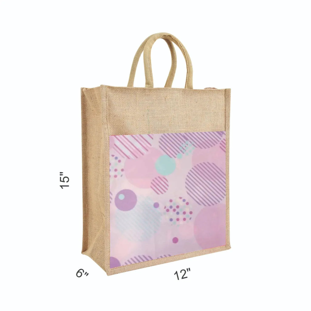 Pink Re Usable Jute Shopping Bags