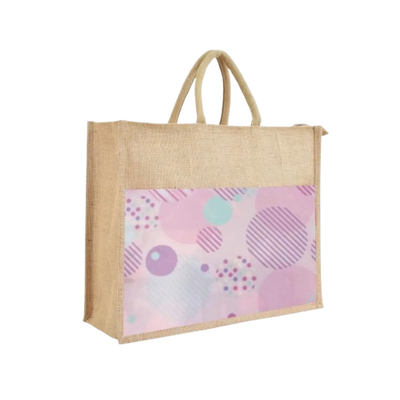Pink Re Usable Jute Shopping Bags