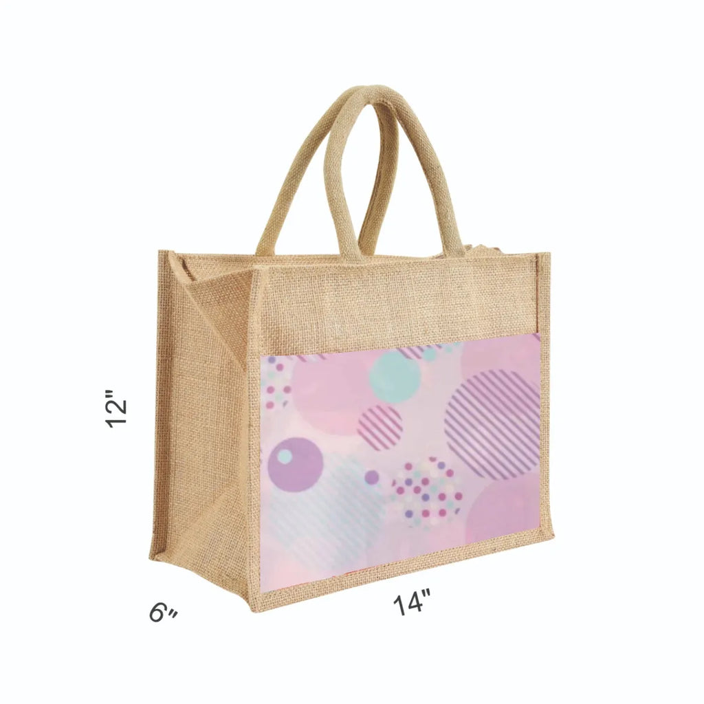 Pink Re Usable Jute Shopping Bags