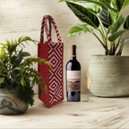 Red And White Premium Design Handwoven Bottle Bag