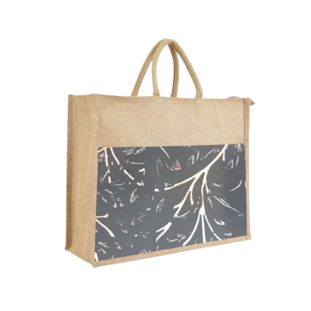 Grey Re Usable Jute Shopping Bags