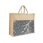 Grey Re Usable Jute Shopping Bags