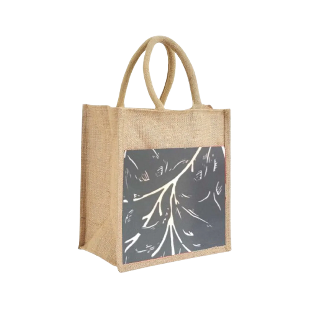 Grey Re Usable Jute Shopping Bags