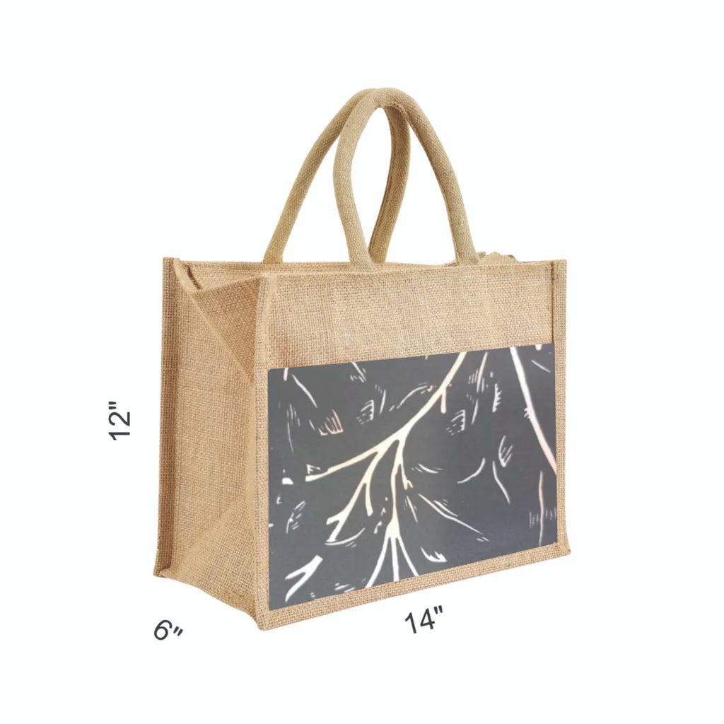 Grey Re Usable Jute Shopping Bags