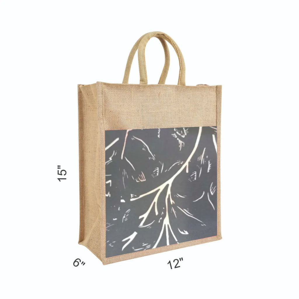 Grey Re Usable Jute Shopping Bags