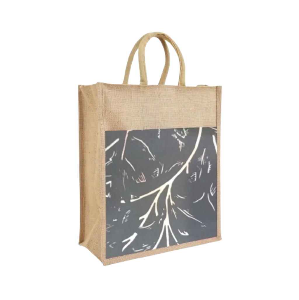 Grey Re Usable Jute Shopping Bags