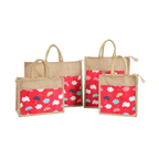 Red Re Usable Jute Shopping Bags