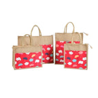 Red Re Usable Jute Shopping Bags