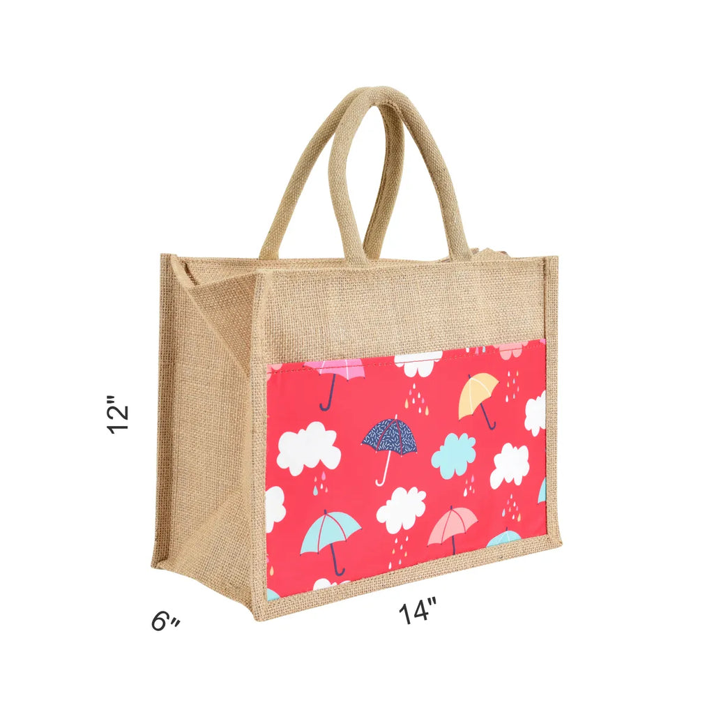 Red Re Usable Jute Shopping Bags