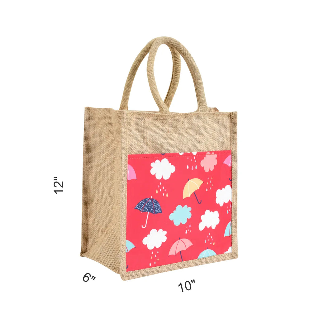 Red Re Usable Jute Shopping Bags