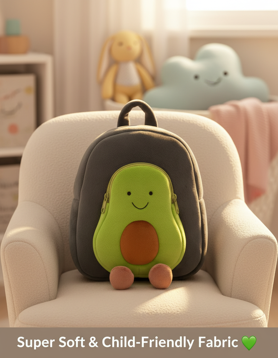 Avacado Soft Plush Kids Backpack