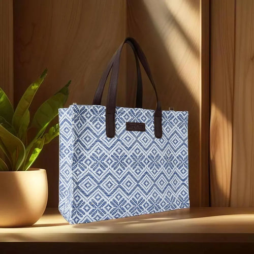 Blue Premium Handwoven Hand Bag For Women