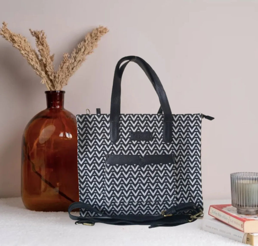 Black Premium Patterned Hand Bag For Women