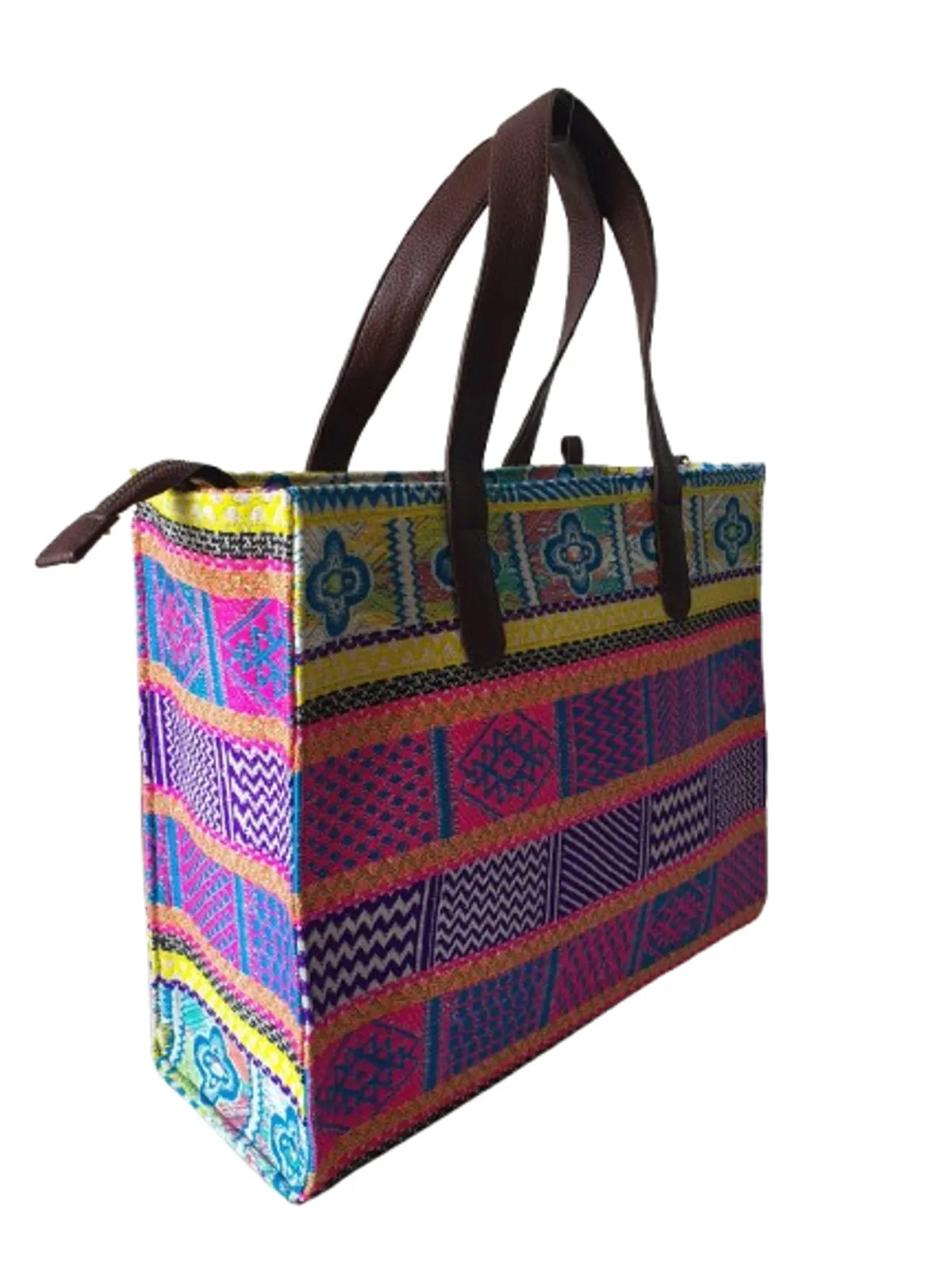 Purple And Pink Premium Handwoven Hand Bag For Women