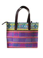 Purple And Pink Premium Handwoven Hand Bag For Women