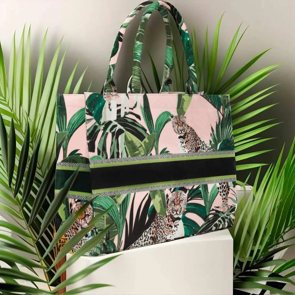 Peach Leopard Print Customize Hand Bag For Women