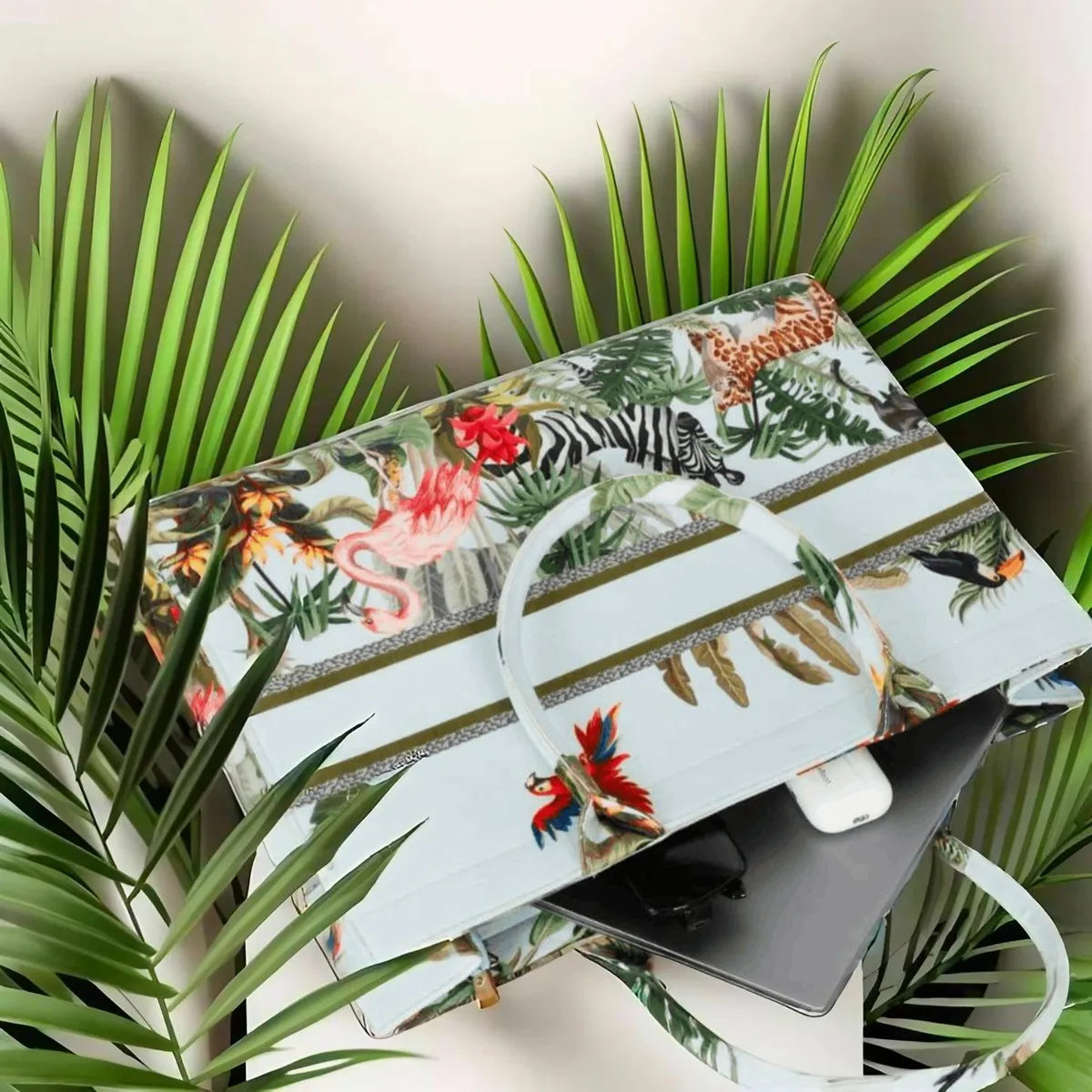 White Bird Print Customize Hand Bag For Women